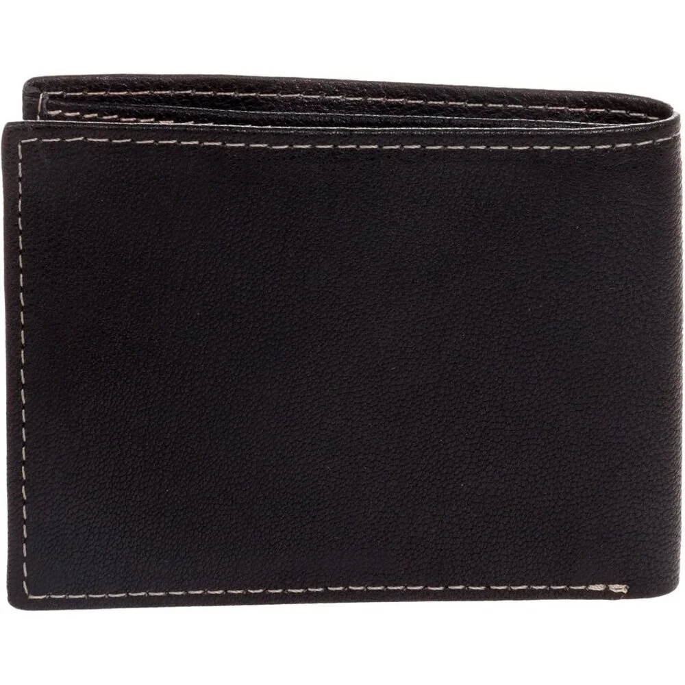 Men's Blix Genuine Black Leather Billfold Slip Pocket Designed Wallet One Size